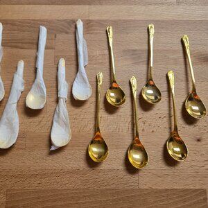 12 pc Demitasse Gold Spoon Set